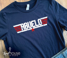Load image into Gallery viewer, Top Dad Gun Shirt, Personalized with Any Name, Abuelo, Grandpa, Pops, Cute gift for fathers day