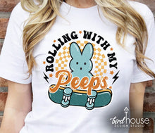 Load image into Gallery viewer, rolling with my peeps cute easter graphic tee shirt skater boy
