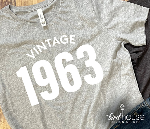 Vintage Birthday, Cute Party Graphic Tee Shirt 1963