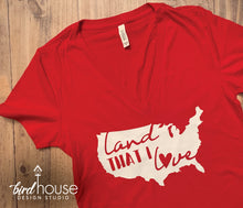 Load image into Gallery viewer, Land that I Love Shirt, Cute USA Tee United States of America Map