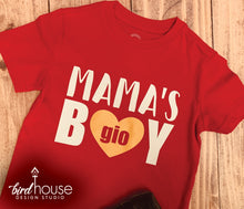 Load image into Gallery viewer, Mama&#39;s Boy Shirt Personalized, Any Name, Color, Matte or Glitter, Personalized