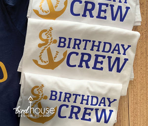 Birthday Crew Shirt, Anchor Cute Matching Group Cruise Tees