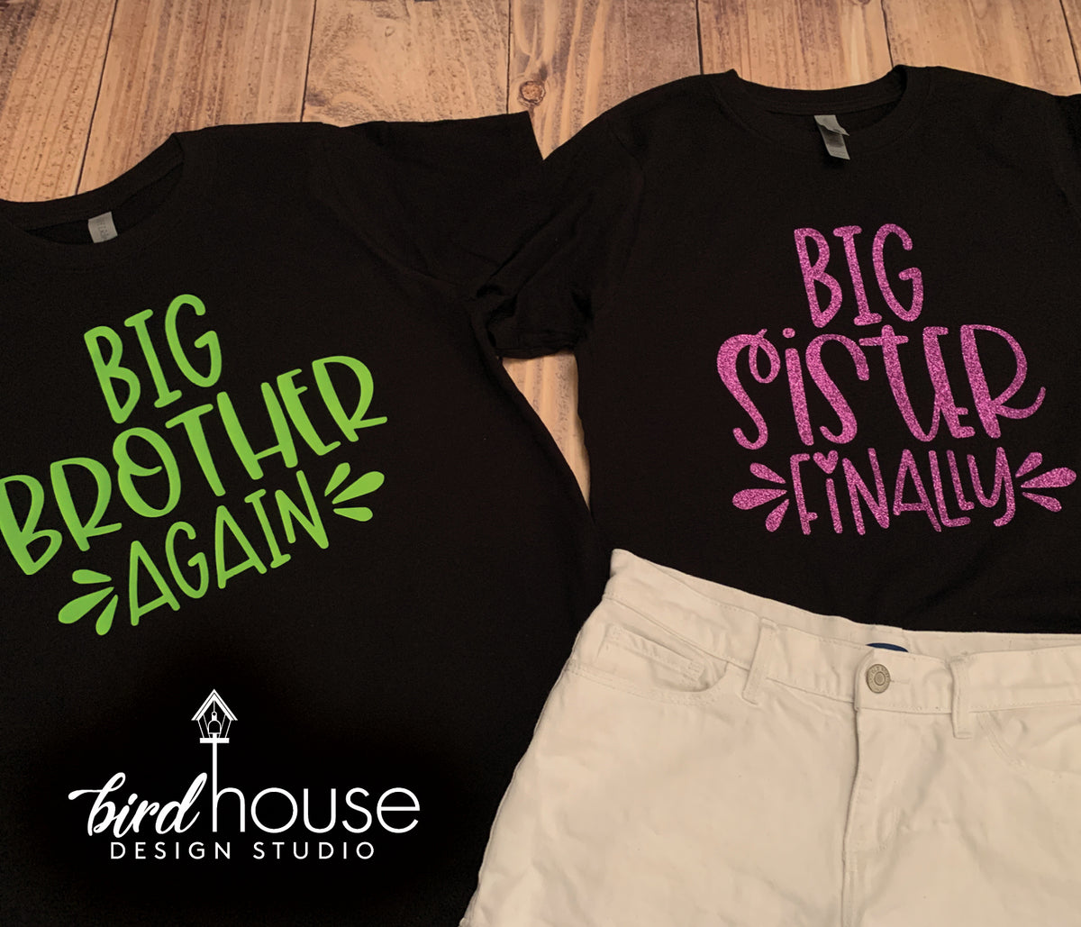 Big Sister Again Girls Shirt Pregnancy Announcement Baby 