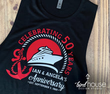Load image into Gallery viewer, Anniversary Cruise Family Group Shirt Custom Tank Top Ship Fun Crew Celebrate Any Year Personalized custom group tees