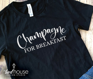 champagne for breakfast shirt cute brunch graphic tee for girls