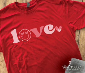 Smilie Face Love Hearts cute Valentines Day Shirt