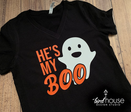 He's My Boo Shirt, Cute Couples Ghost Halloween Tee