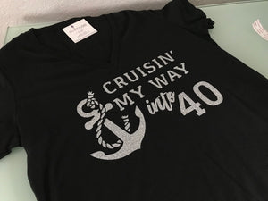 Cruisin' my way into Any Age Shirt, Cute Birthday Cruise tee, Cruising Personalize
