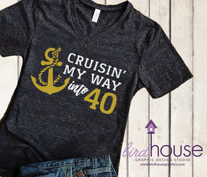 Cruisin' my way into Any Age Shirt, Cute Cruise Birthday Shirts, Cruising Custom Any Color