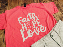 Load image into Gallery viewer, Faith Hope Love Breast Cancer Awareness Shirt, Pink Ribbon Month October