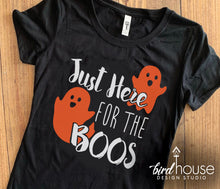 Load image into Gallery viewer, Just Here for the Boos Halloween Mom Life Funny Shirt