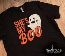 Load image into Gallery viewer, She&#39;s My Boo Shirt, Cute Couples Ghost Halloween Tee
