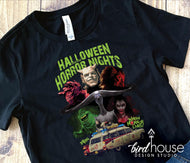 Horror Nights Graphic Tee Shirt, Halloween shirts, friend trip, matching group t-shirts 