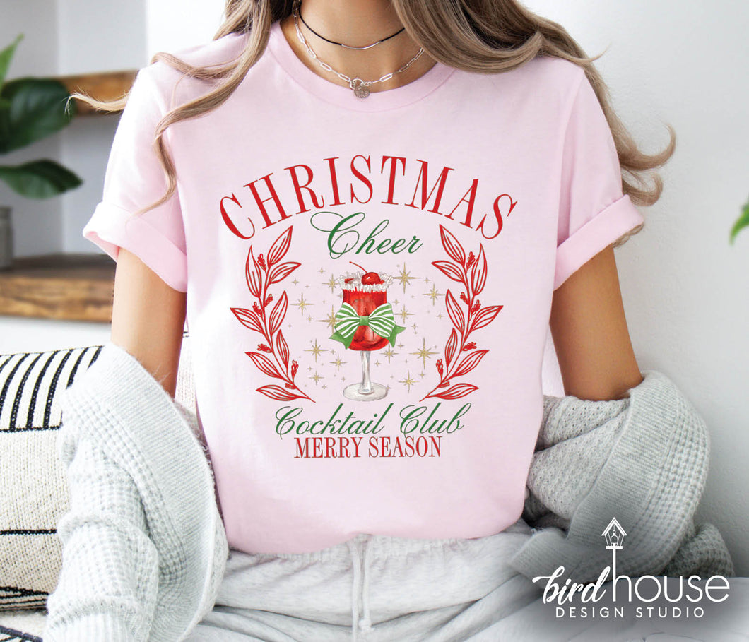 Christmas Cheer Cocktail Club Merry Social Season Shirt pjs