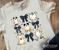 Coquette Bows Not so Scary Mickey & Friends Ghosts cute graphic tees for girls