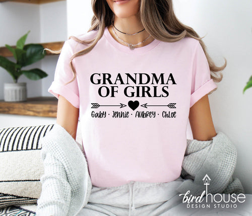 Grandma of Girls Personalized Shirt, Mother's day gift ideas for moms abuelas