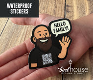 Hello Family - Biblically Bearded Ore Stickers