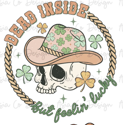 Dead Inside Western St. Patricks Day Graphic Tee Shirt