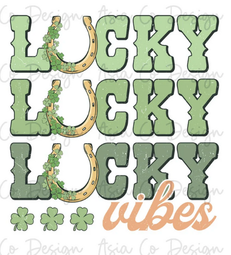 Lucky Vibes Western St. Patricks Day Graphic Tee Shirt