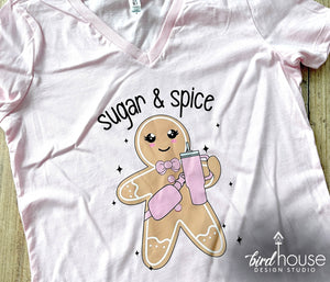 Sugar and spice Stanley Fanny Pack Christmas Shirt gingerbread cute graphic tee