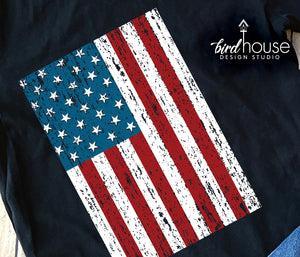 Add Distressed American Flag to Back of shirt