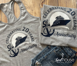 Anniversary Cruise Shirt, Personalized Tees for your Family Vacation, Celebrate any year