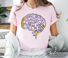 Load image into Gallery viewer, be kind to your mind mental health awareness graphic tee shirt for counselors and therapists