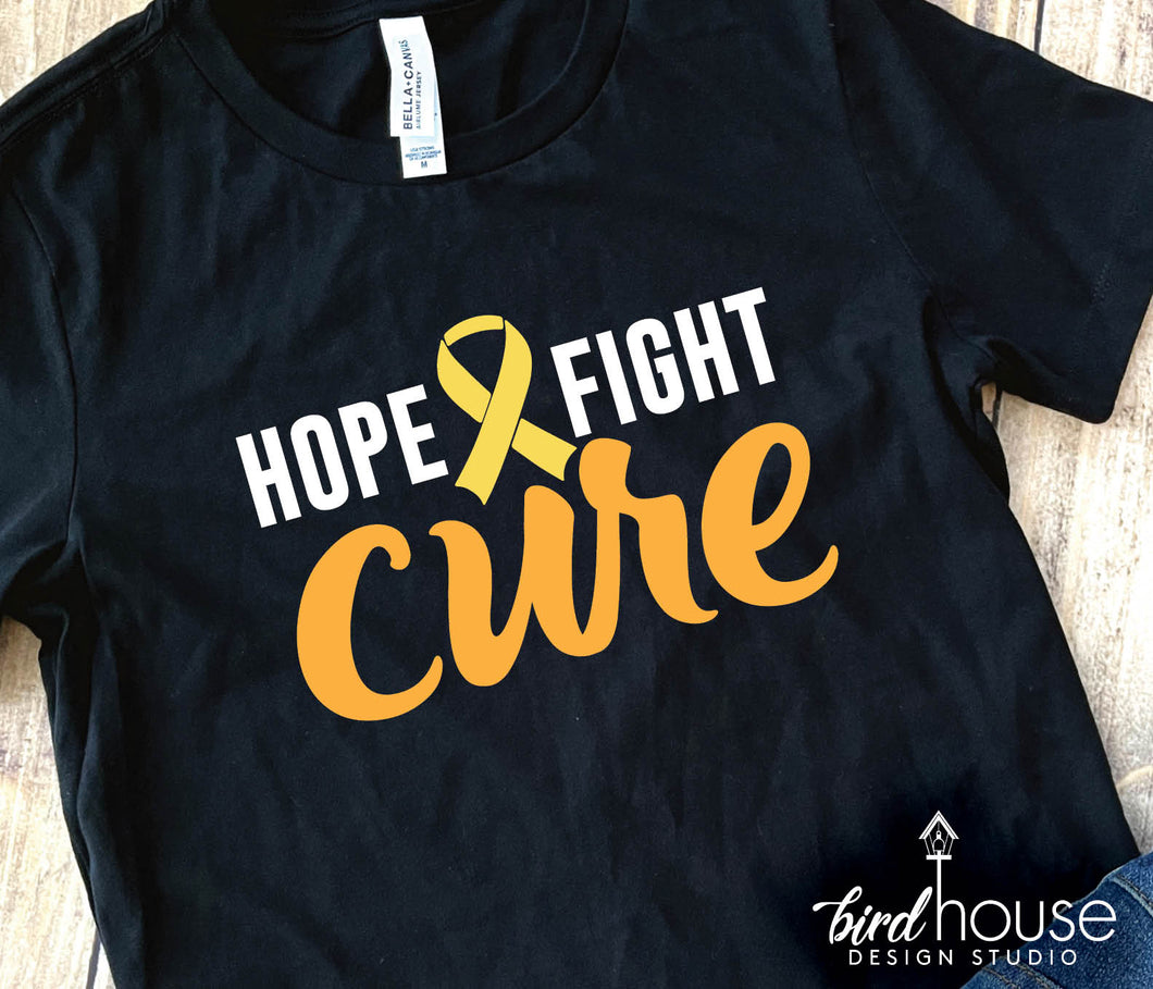 Hope Fight Cure Ribbon Shirt, Childhood Cancer Awareness