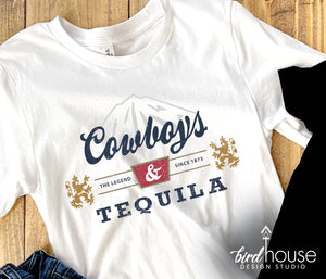 Cowboys & Tequila Beer Graphic Tee Shirt, coors crop top, concert Tees, tank or hoodie