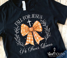 Load image into Gallery viewer, Fall for Jesus Coquette Bow Fall Shirt