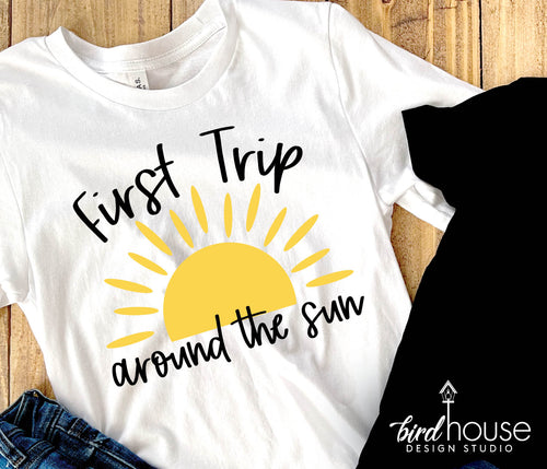 First Trip Around the Sun Shirt, Birthday Family Matching Graphic tees