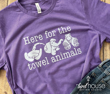 Load image into Gallery viewer, Here for the towel animals shirt, funny cruise graphic tee