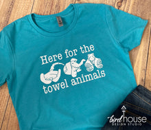Load image into Gallery viewer, Here for the towel animals shirt, funny cruise graphic tee
