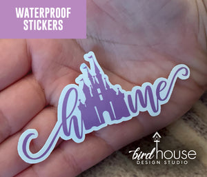 Home Castle, Waterproof Sticker, Water Bottles, Laptop