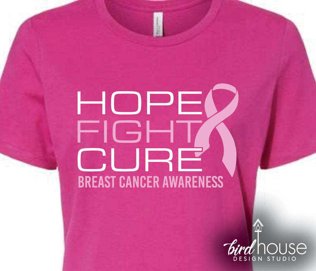 Hope Fight Cure Breast Cancer Awareness graphic tee Shirt