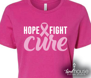 Hope Fight Cure Breast Cancer Awareness graphic tee Shirt