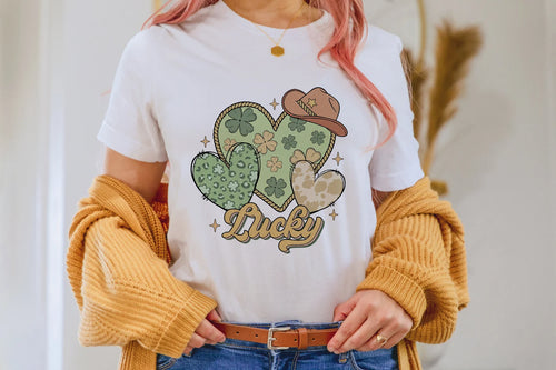 Lucky Western St. Patricks Day Graphic Tee Shirt