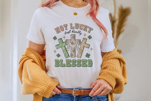 No Lucky Just Blessed St. Patricks Day Graphic Tee Shirt