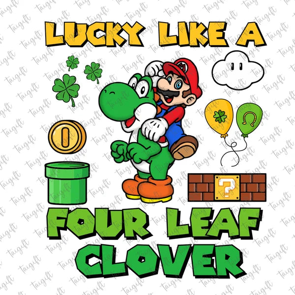 Video Game Happy St. Patricks Day Graphic Tee Shirt