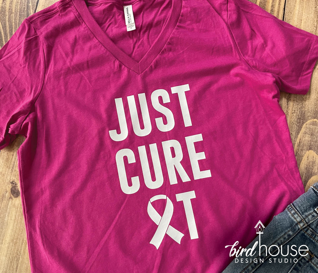 just cure it breast cancer awareness graphic tee shirt