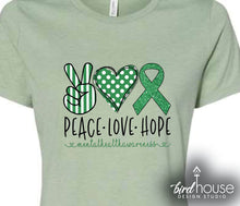 Load image into Gallery viewer, Peace Love Hope Mental Health Awareness Shirt