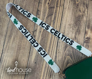Celtics Hand Beaded Purse Strap - White