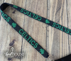 Celtics Hand Beaded Purse Strap - Navy Blue
