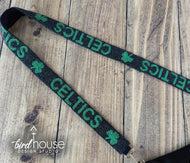 Celtics Hand Beaded Purse Strap - Navy Blue