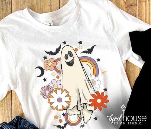 Retro Spooky Vibes Ghost Halloween Shirt