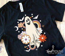 Load image into Gallery viewer, Retro Spooky Vibes Ghost Halloween Shirt