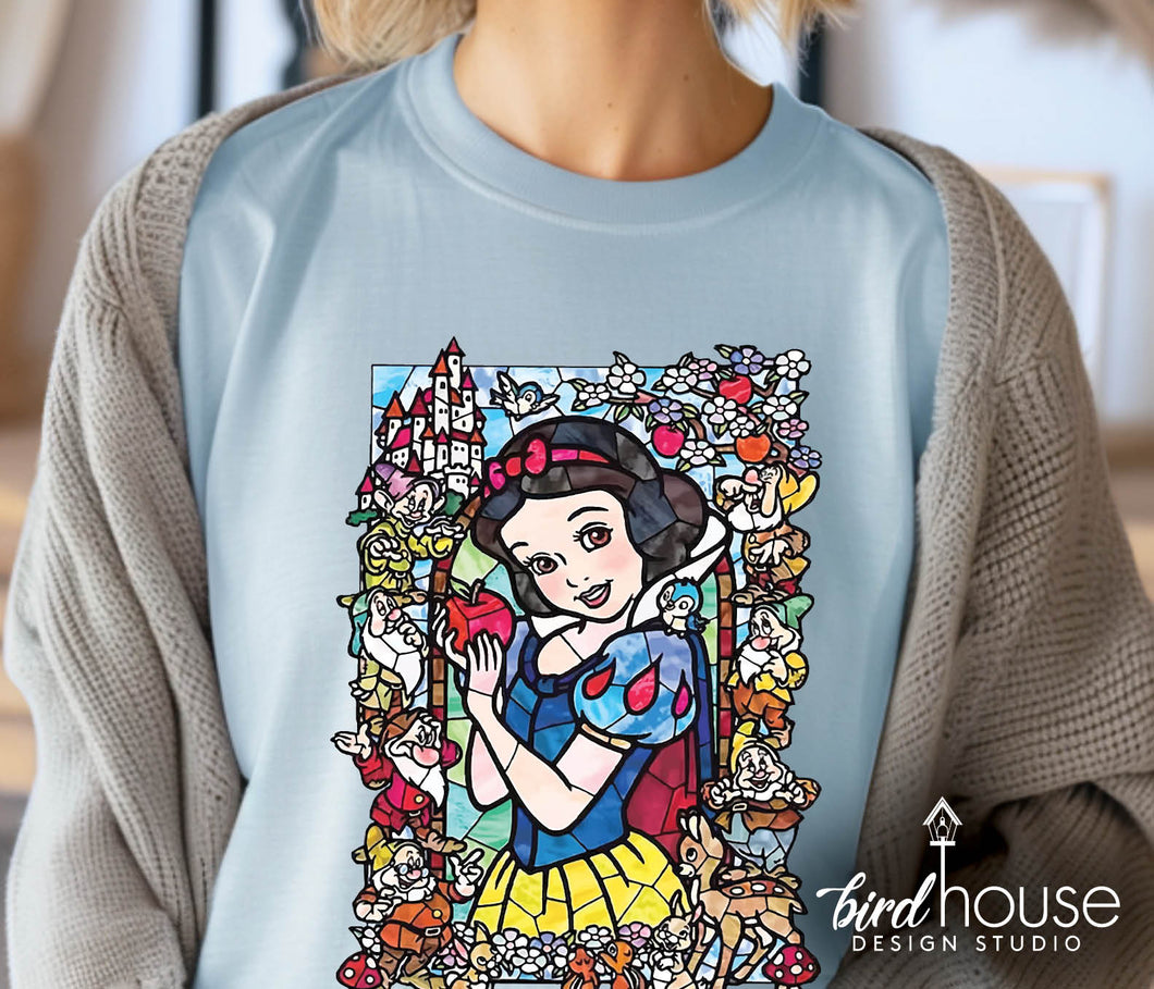 Snow White Stained Glass Shirt, DTF, cute graphic tee shirt