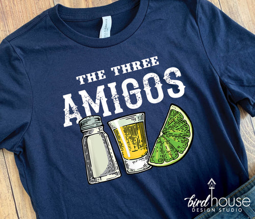 The Three Amigos, Tequila salt lime graphic tee Shirt, cinco de mayo