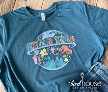 Load image into Gallery viewer, Cute Universal Studios Shirt, Pastel Colors, Retro, Custom sweatshirts, Bella tees, Graphic tee for matching group vacations