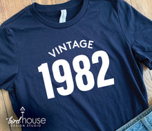 Load image into Gallery viewer, Vintage Birthday, Cute Party Graphic Tee Shirt  1982